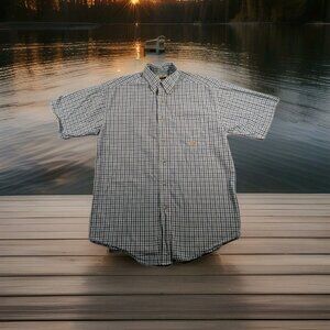 Wrangler Riata Men's Multicolor Short Sleeve Button Down Plaid Shirt Size Medium